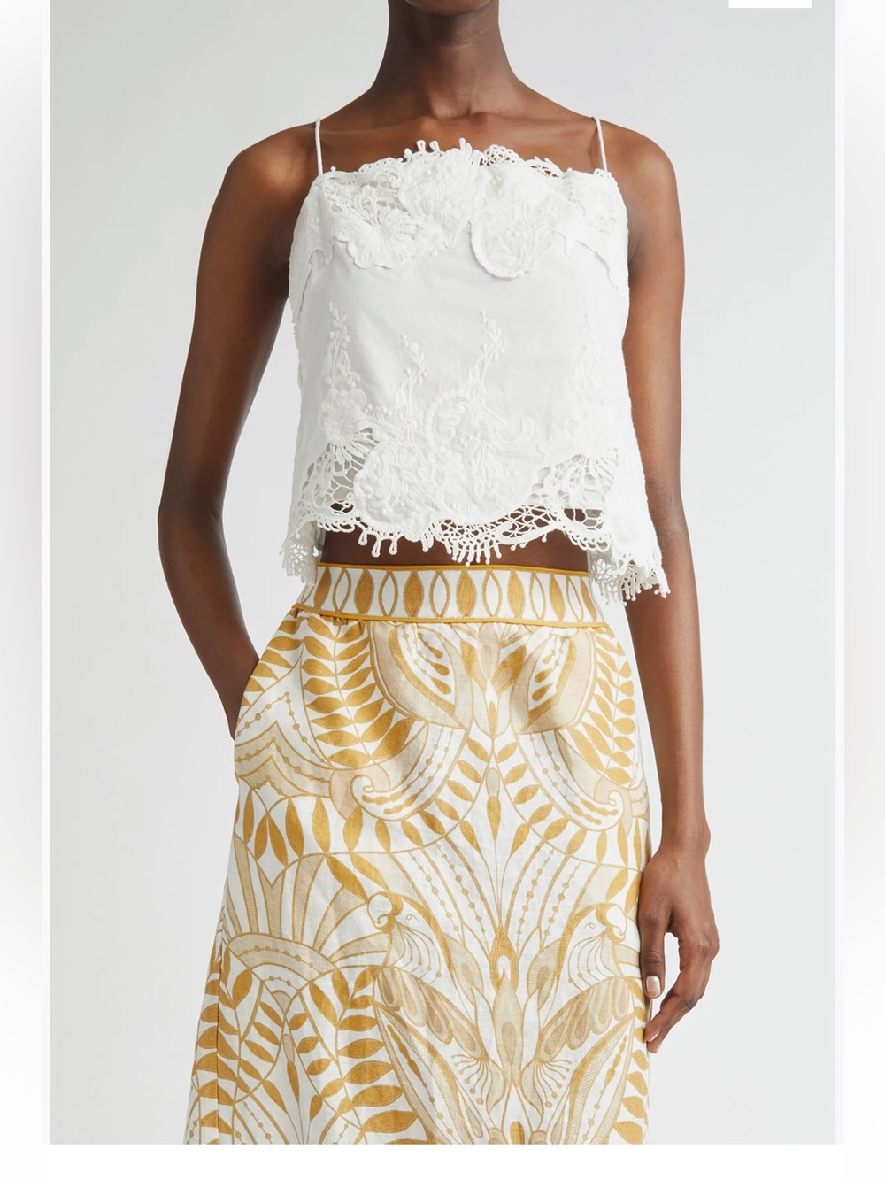 Farm Rio Lace Detail Cotton Camisole NWT